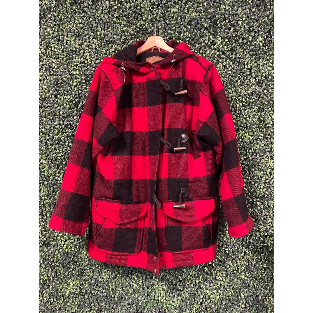 vtg WOOLRICH BUFFALO PLAID Jacket lined coat casual formal rare vintage mackinaw